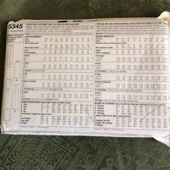 Simplicity 5345 pattern - tank top- dress- jacket- pants-skirt -8-14 - Picture 4 of 5